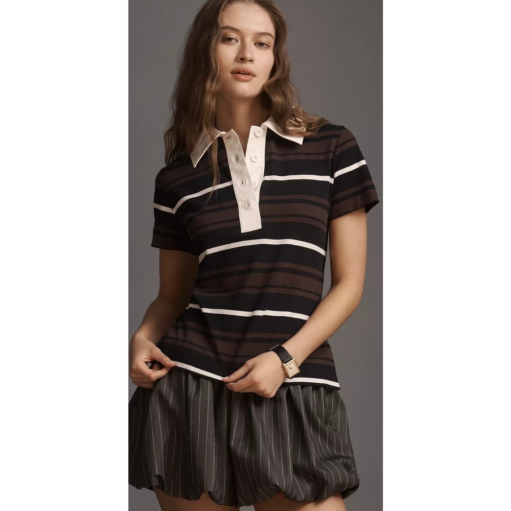 ALIGNE Maiden Organic Cotton Stone Polo Shirt - Women's Size 12